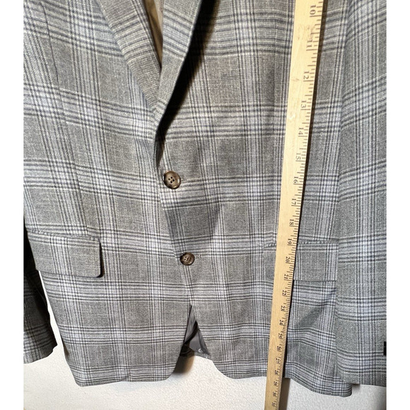 Lauren Ralph Lauren‎ Mens Two Button Blazer Jacket Gray Glen check Size 42R - Picture 5 of 14
